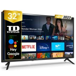 Smart TV 32 pulgadas Led HD, televisor Hey Google Official Assistant, control por voz - TD Systems PRIME32X14S