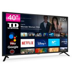 Smart TV 40 pulgadas Led Full HD, televisor Hey Google Official Assistant, control por voz - TD Systems PRIME40C15GLE